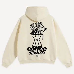 Coffee & Flowers Oversized Hoodie